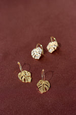 X GOLD-PLATED MONSTERA EARRINGS